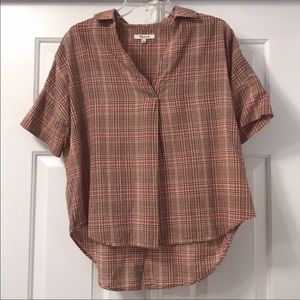 Madewell Pink Plaid Courier Shirt